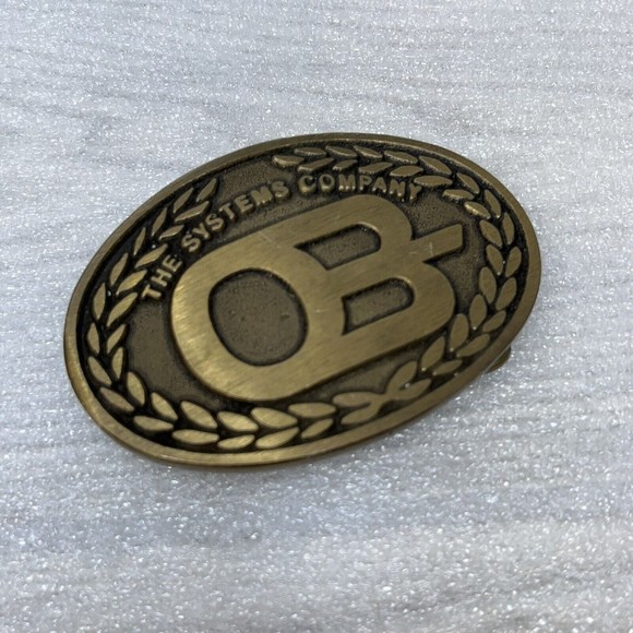 Vintage The Ohio Brass The Systems Company Belt Buckle, 3.5" DynaBuckle A - Picture 3 of 5